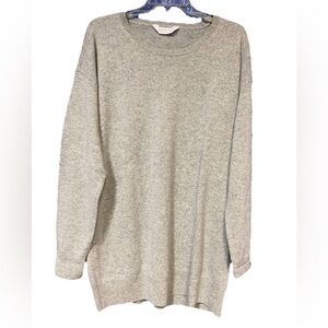 SOLD! Everlane Sz L 100% Cashmere Soft Luxe  Heathered Gray Crewneck Sweater